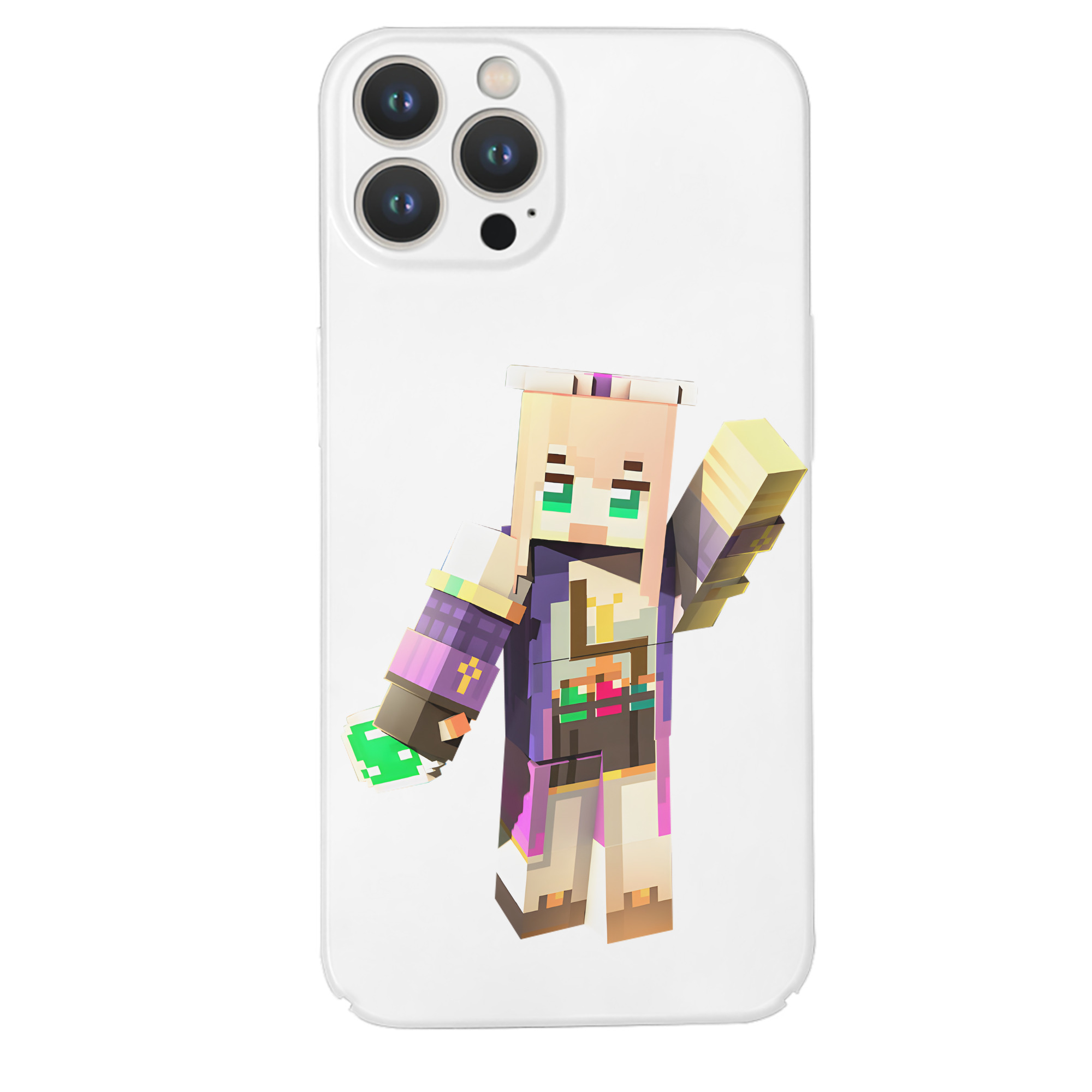 （画像用） マインクラフト ブロックの世界 Minecraft MC Block world 【iPhone 14シリーズ対応】ハードケース